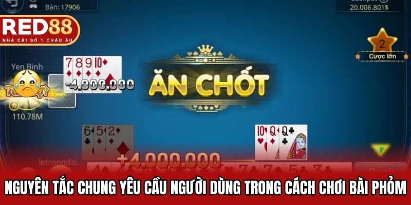 Nguyên tắc chung yêu cầu người dùng trong cách chơi bài phỏm